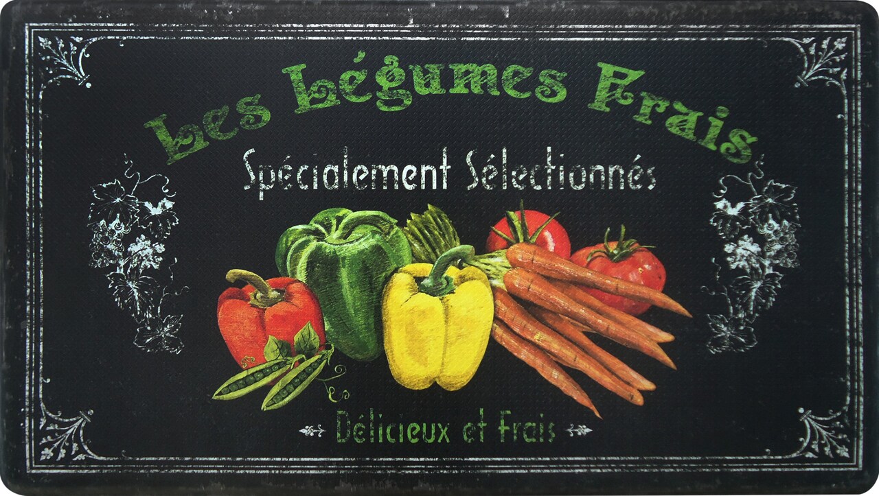 Oversized 20"x36" Feel at Ease Anti-Fatigue Kitchen Mat (Les Legumes)